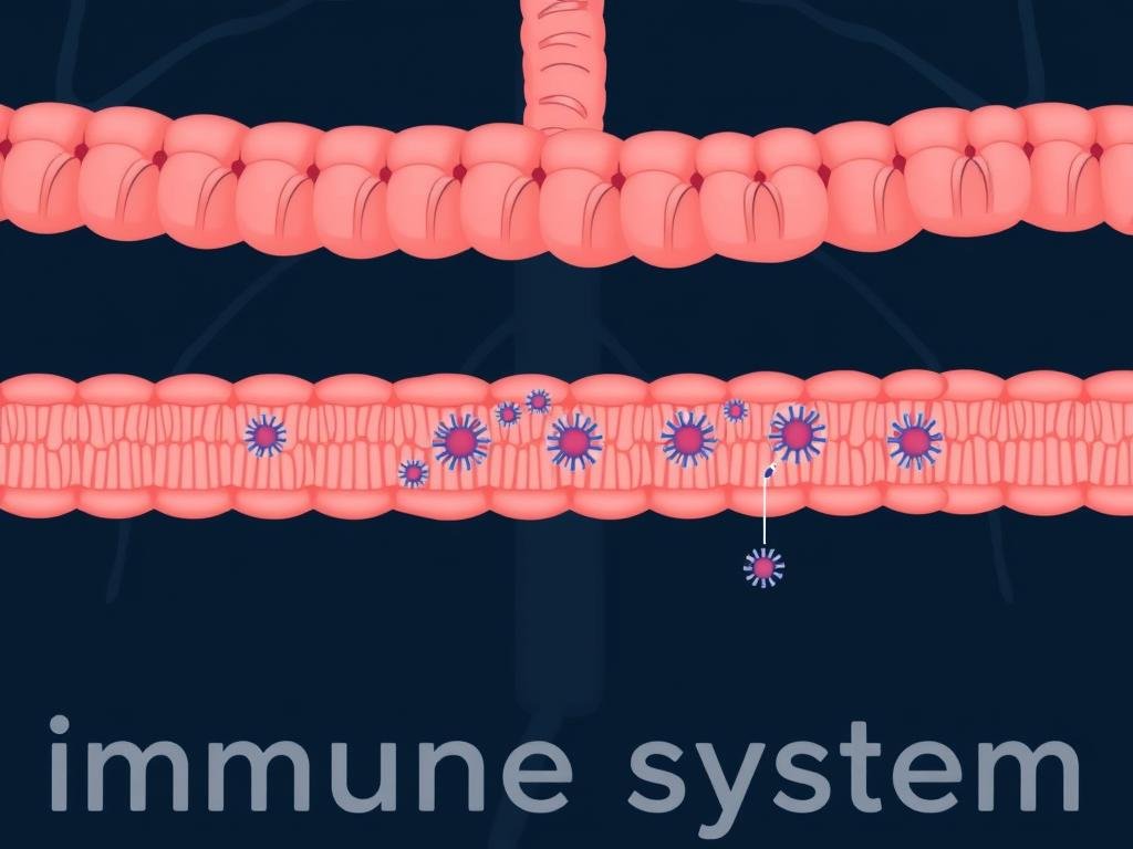 Illustration of gut-immune system connection Illustration of gut-immune system connection