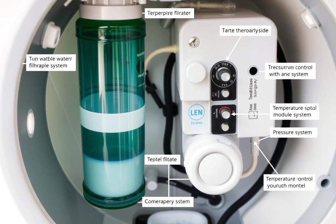 Internal components of a colon hydrotherapy machine