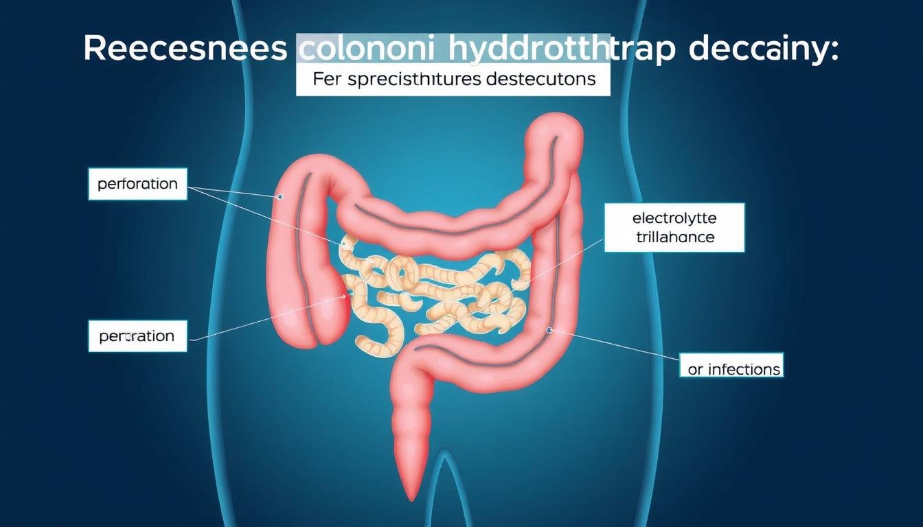 Medical illustration showing potential risks of improper colon hydrotherapy