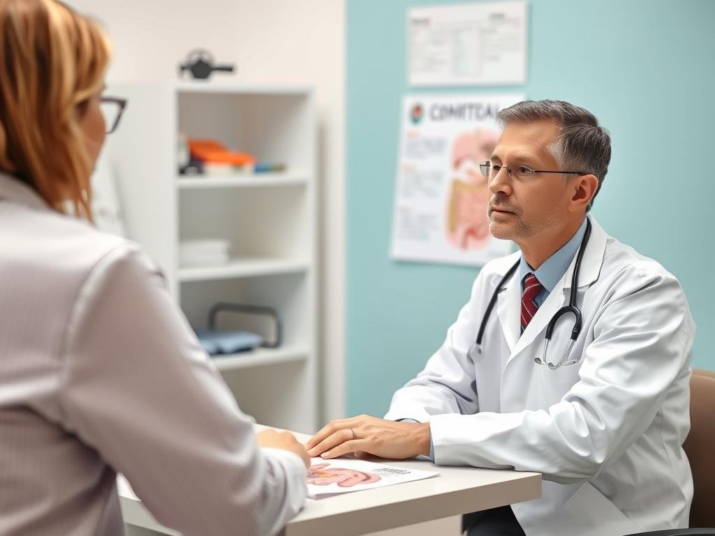 Medical professional discussing potential complications of colon hydrotherapy