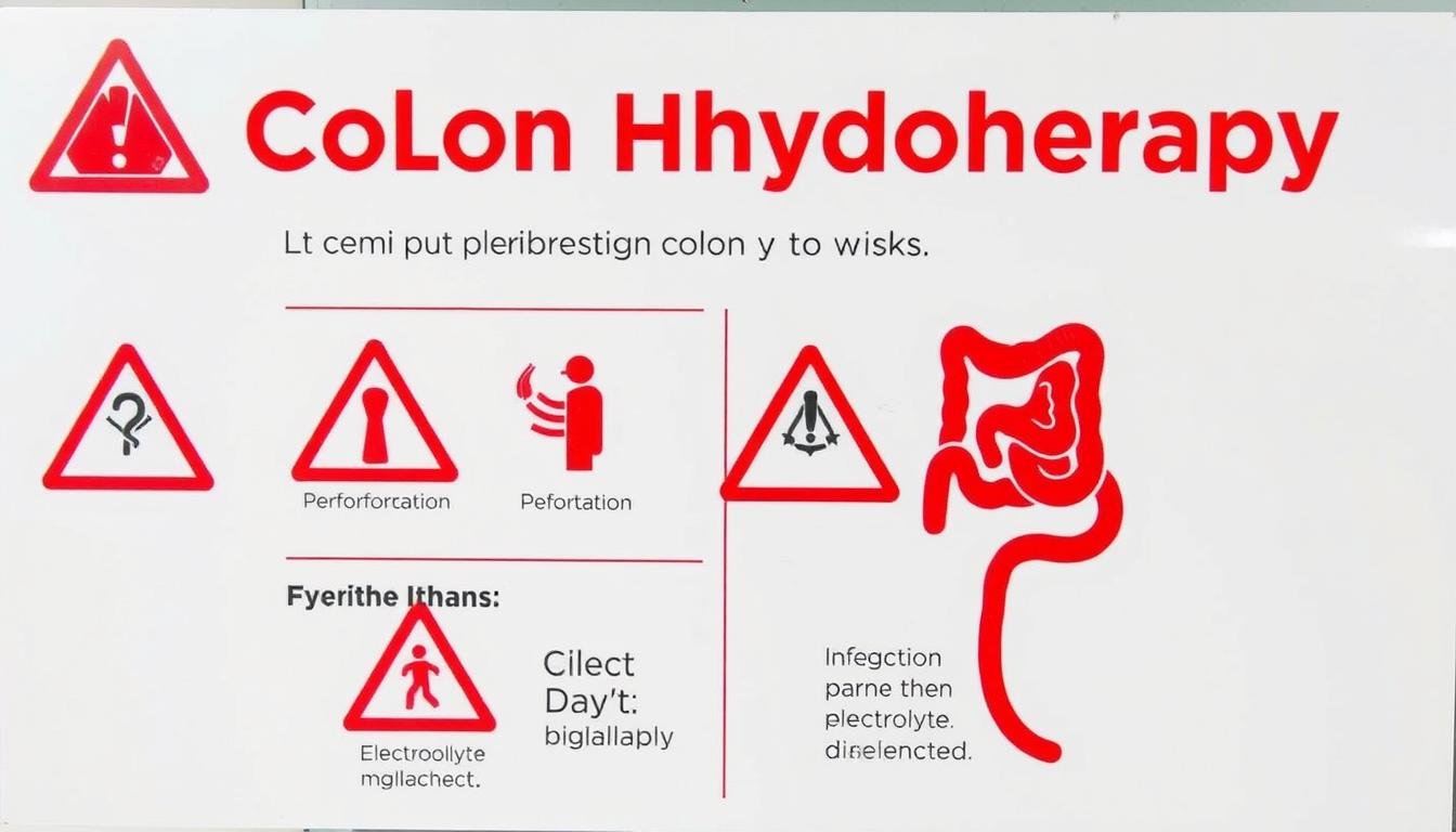Medical warning sign illustrating potential risks of colon hydrotherapy