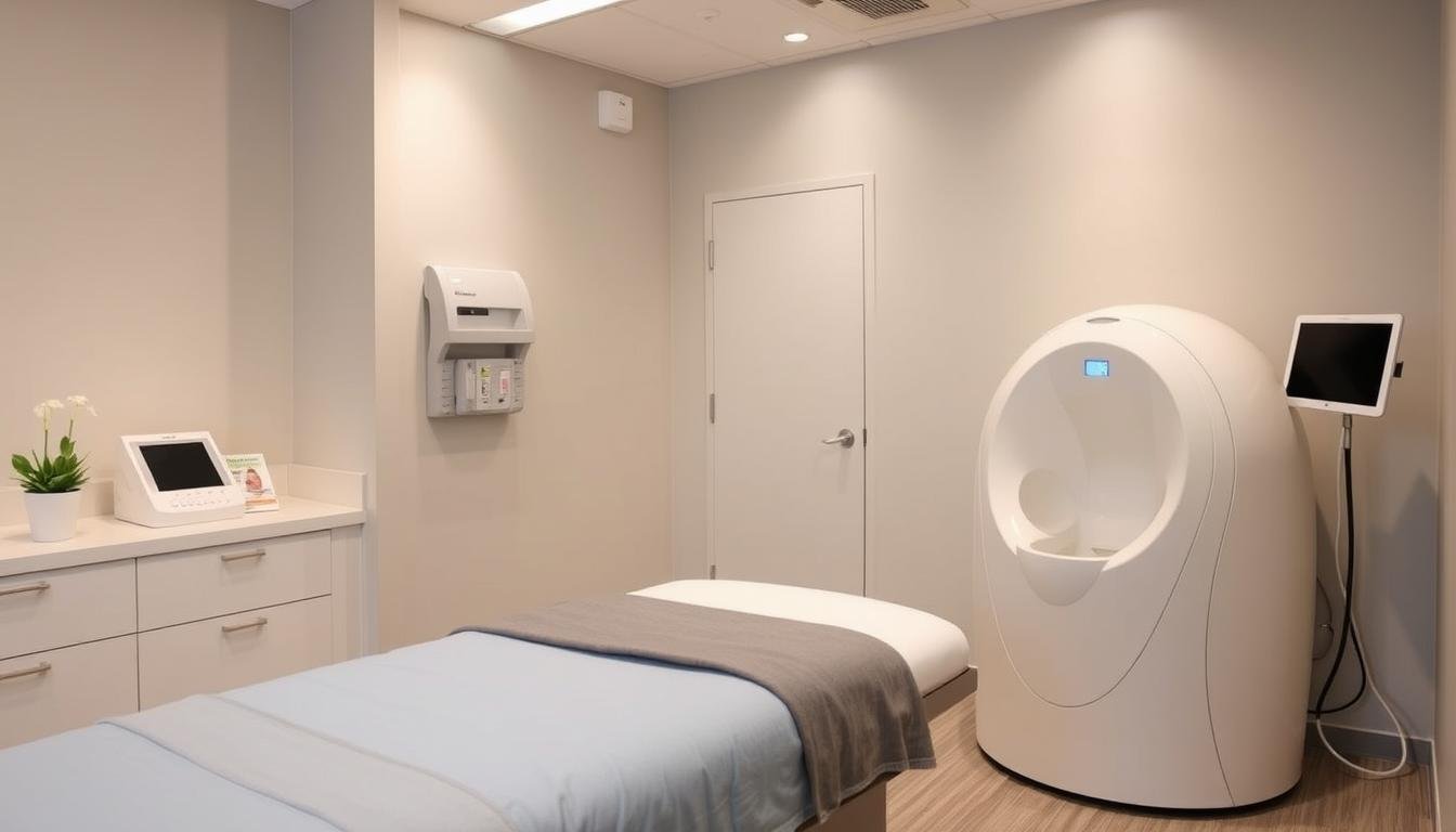 Modern clinic setting with advanced colon hydrotherapy equipment
