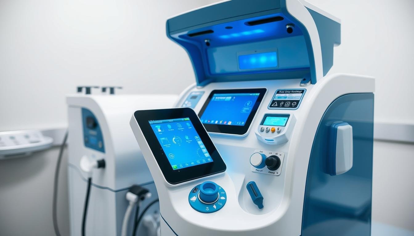 Modern computerized colon hydrotherapy machine with touchscreen interface Modern computerized colon hydrotherapy machine with touchscreen interface