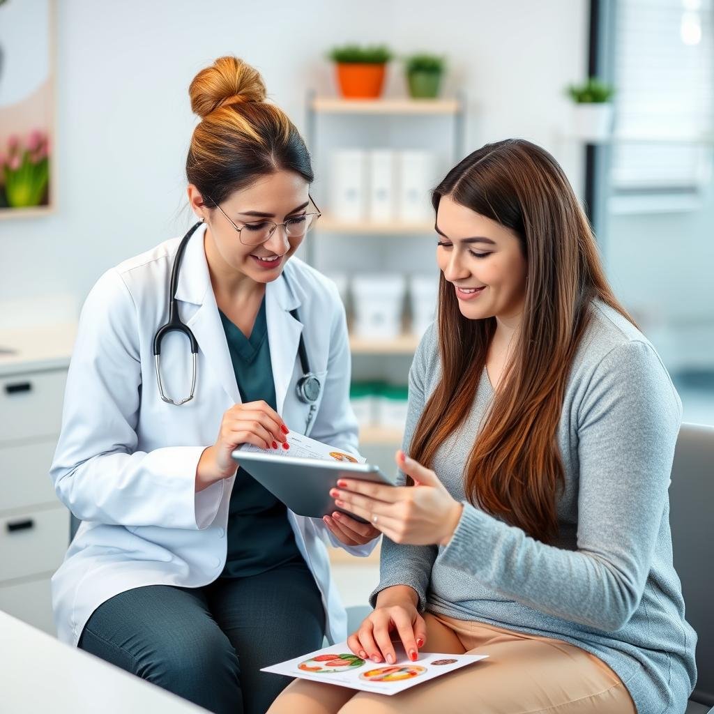 Nutritional counseling session after colon hydrotherapy