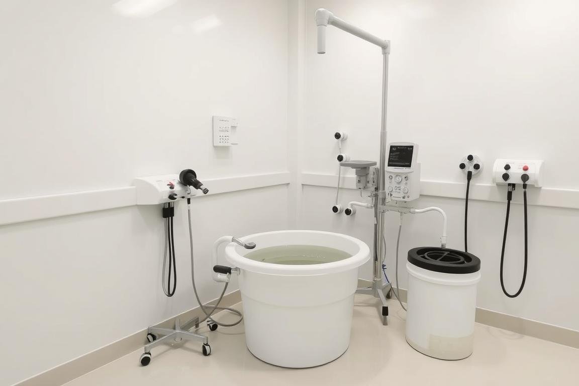 Open system colon hydrotherapy setup