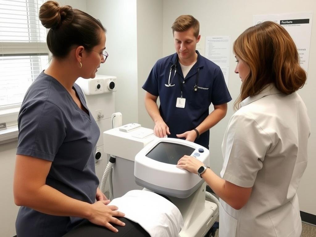 Operator training session for colon hydrotherapy machine safety protocols