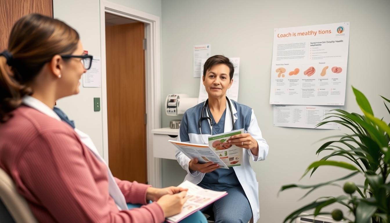 Patient discussing digestive health options with a healthcare provider