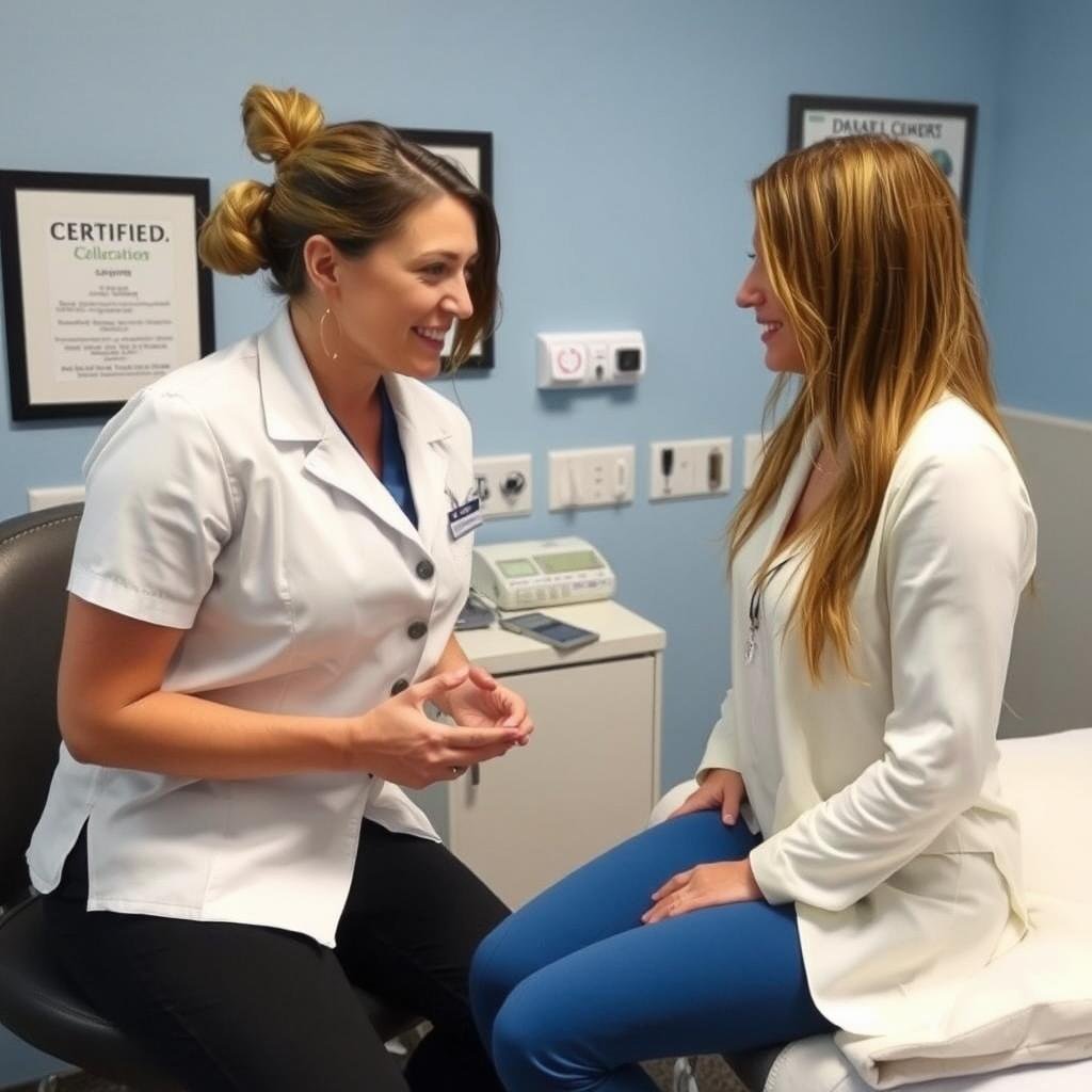 Person consulting with a Colon Hydrotherapy specialist