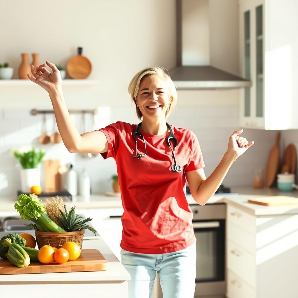 Person feeling energetic and healthy after colon cleansing