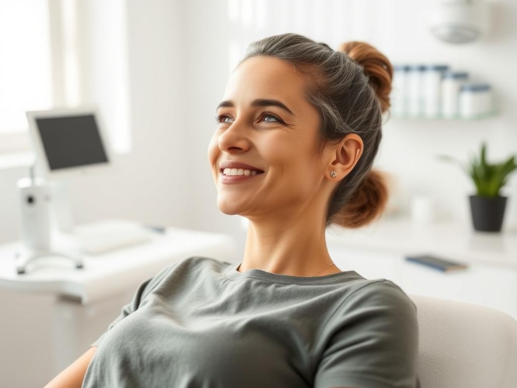 Person feeling energized and refreshed after colon hydrotherapy session