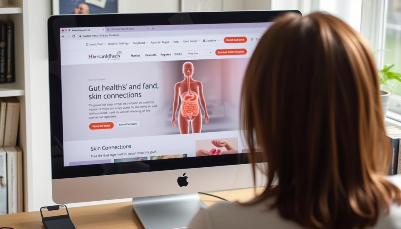 Person researching colon hydrotherapy information online