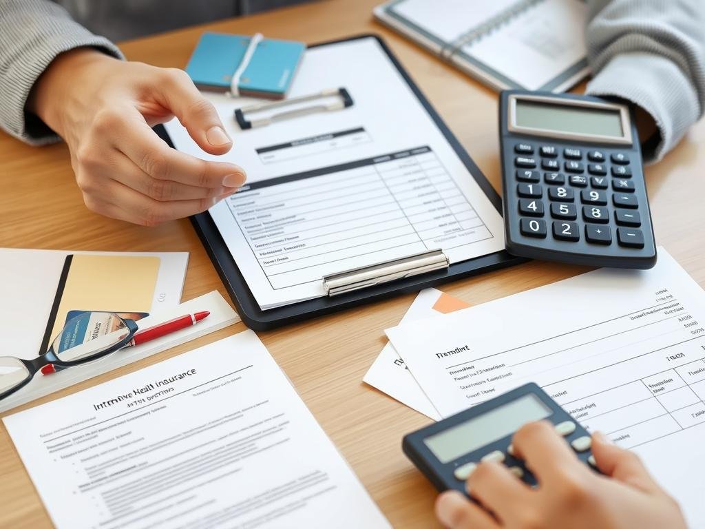 Person reviewing insurance documents and payment options for Colon Hydrotherapy