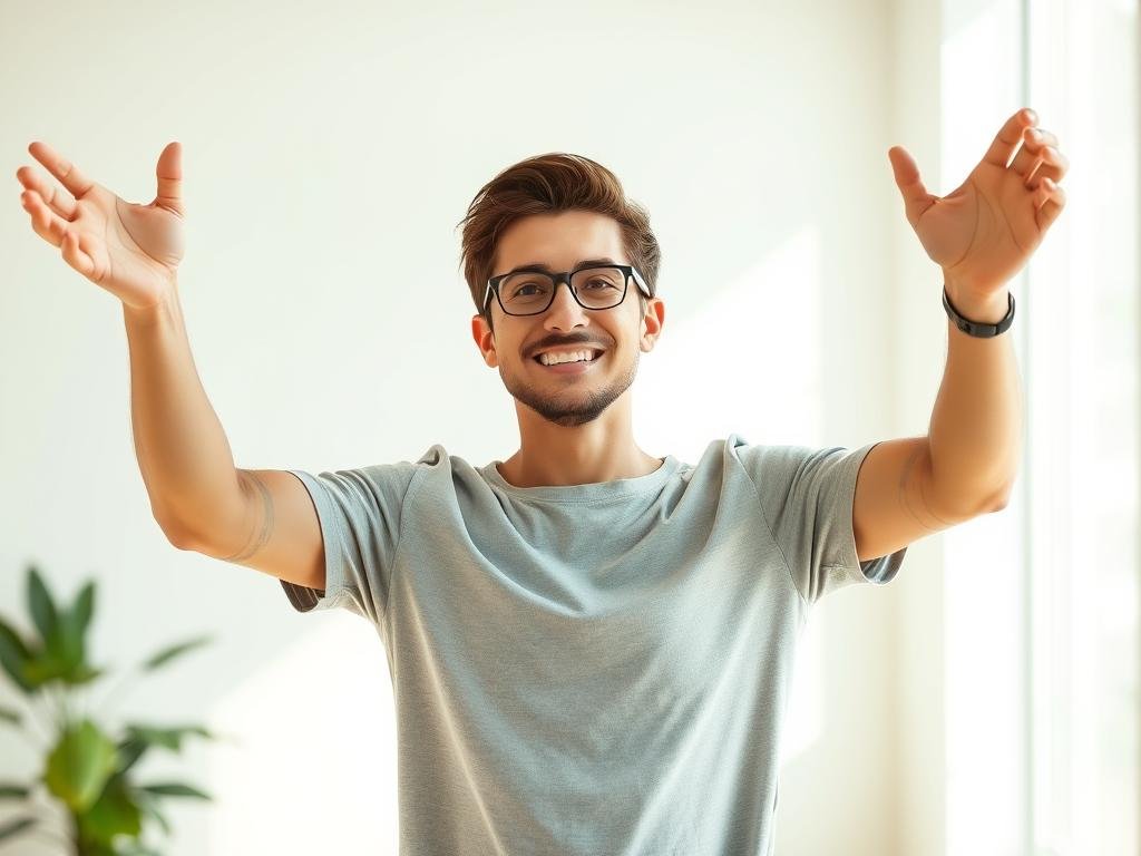 Person showing increased energy and vitality after completing a colon hydrotherapy session