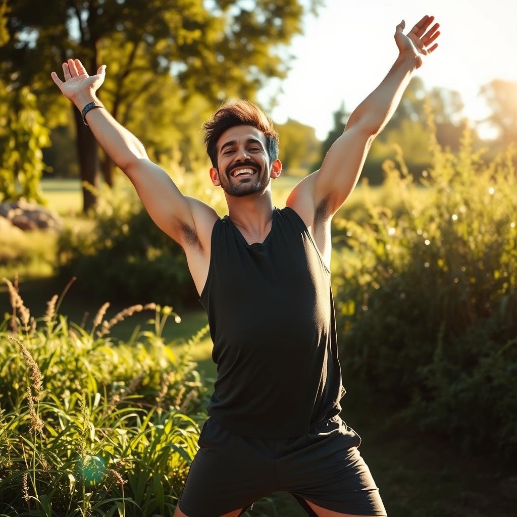 Person with increased energy and vitality