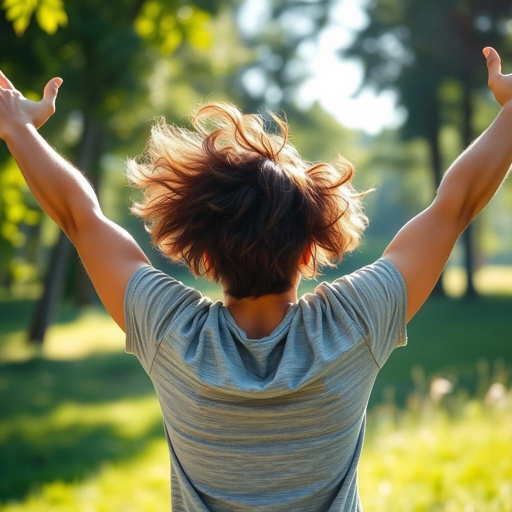 Person with increased energy levels after colon hydrotherapy treatment