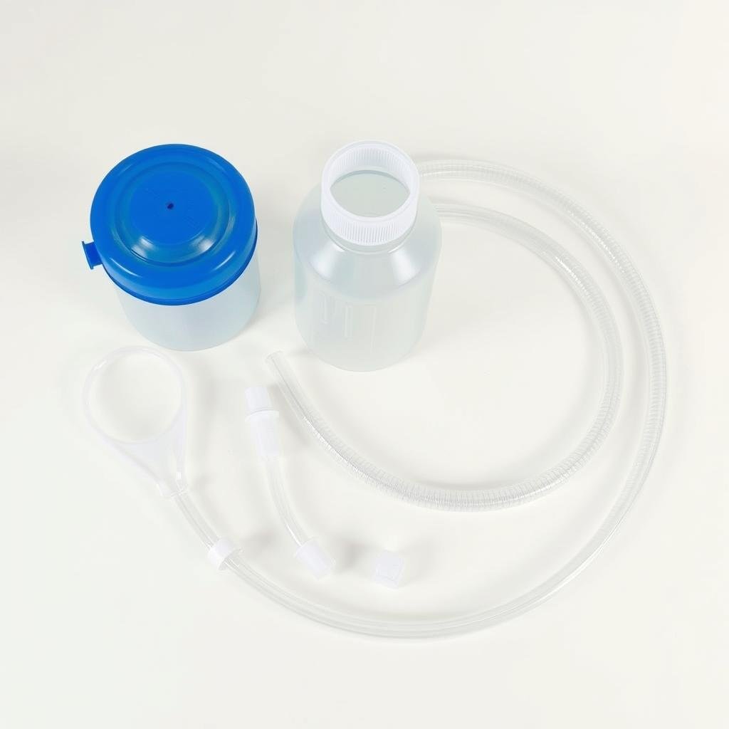 Portable enema kit with container and tubing