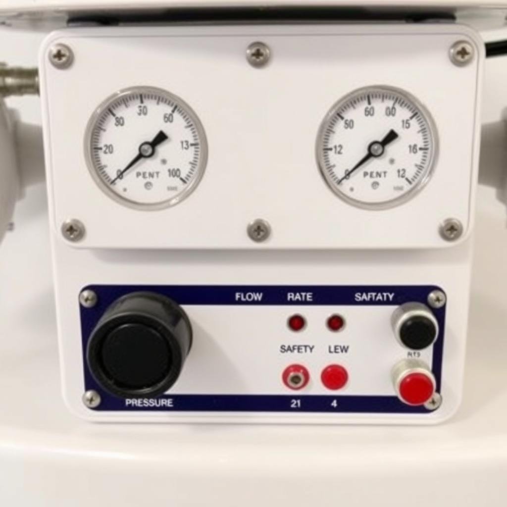 Pressure and flow control panel on a colon hydrotherapy device