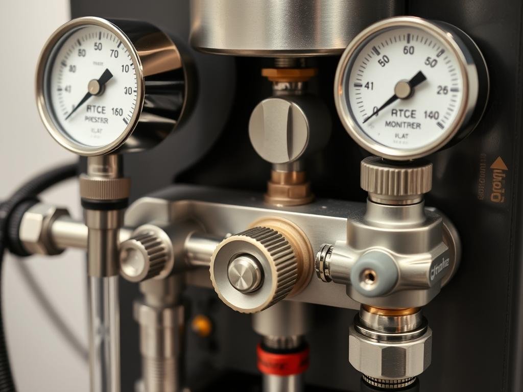 Pressure control system with flow regulators on hydrotherapy machine