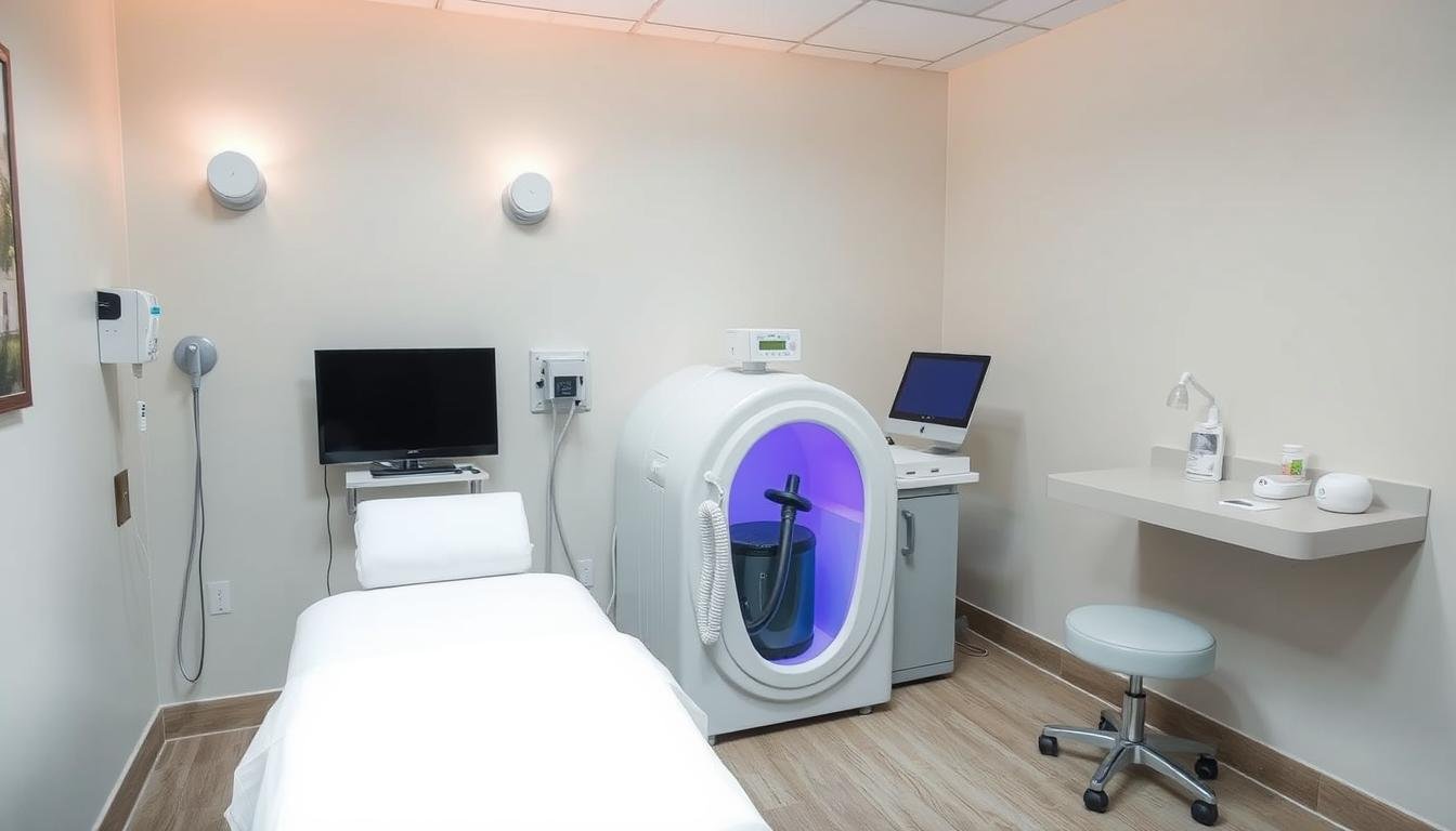 Professional clinic setting with colon hydrotherapy equipment Professional clinic setting with colon hydrotherapy equipment