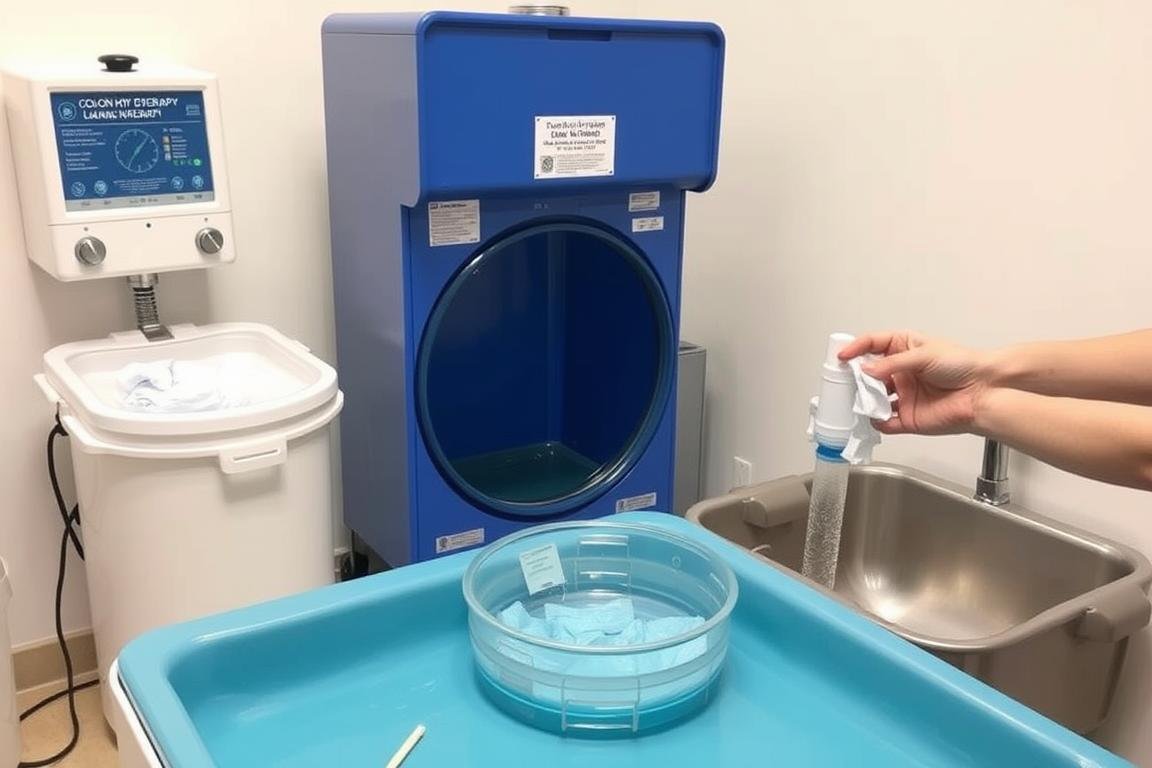 Sanitization process for colon hydrotherapy equipment