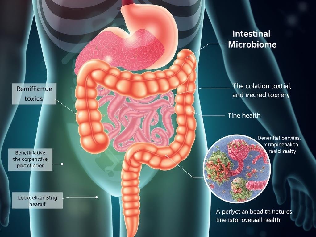 Scientific visualization of intestinal microbiome and detoxification Scientific visualization of intestinal microbiome and detoxification