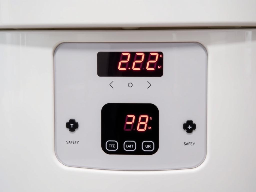 Temperature control panel on colon hydrotherapy machine