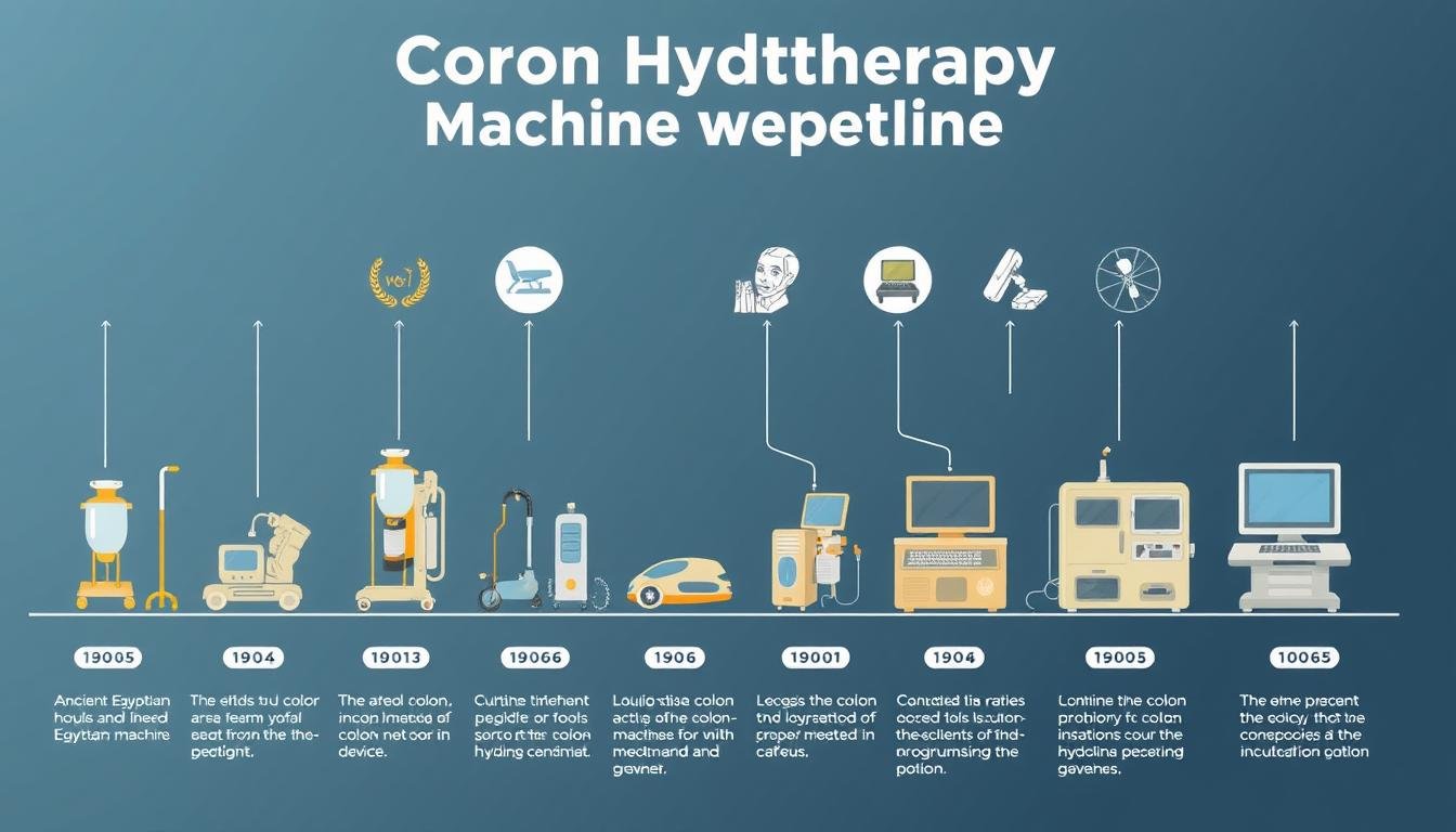 Timeline showing the evolution of colon hydrotherapy machines from ancient to modern times Timeline showing the evolution of colon hydrotherapy machines from ancient to modern times