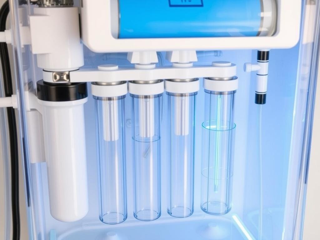 Water purification system in a colon hydrotherapy machine