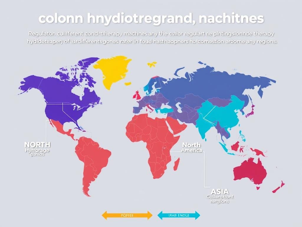 World map highlighting different regulatory zones for Colon Hydrotherapy Machines World map highlighting different regulatory zones for Colon Hydrotherapy Machines