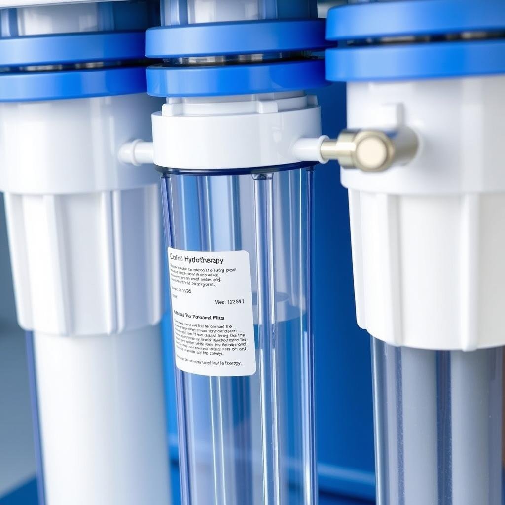 Advanced water filtration system in colon hydrotherapy equipment