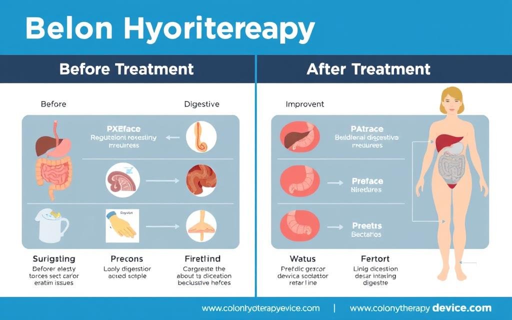 Before and after comparison chart showing colon hydrotherapy results Before and after comparison chart showing colon hydrotherapy results