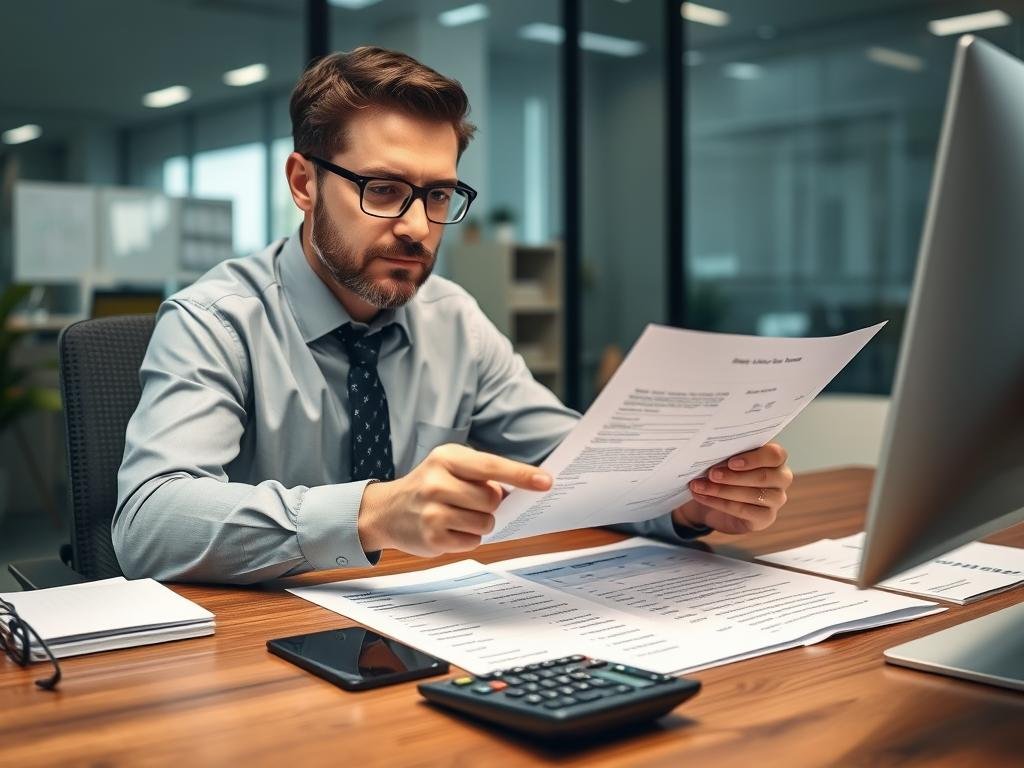 Business owner reviewing line of credit options