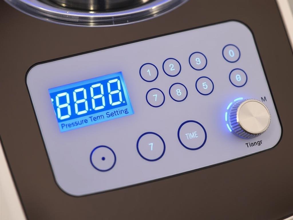Close-up of Colon Hydrotherapy Machine control panel showing temperature and pressure settings