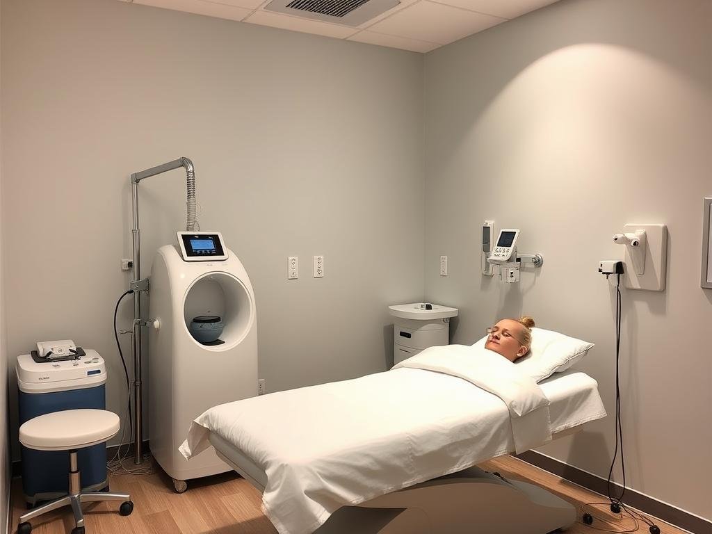 Colon hydrotherapy treatment room setup
