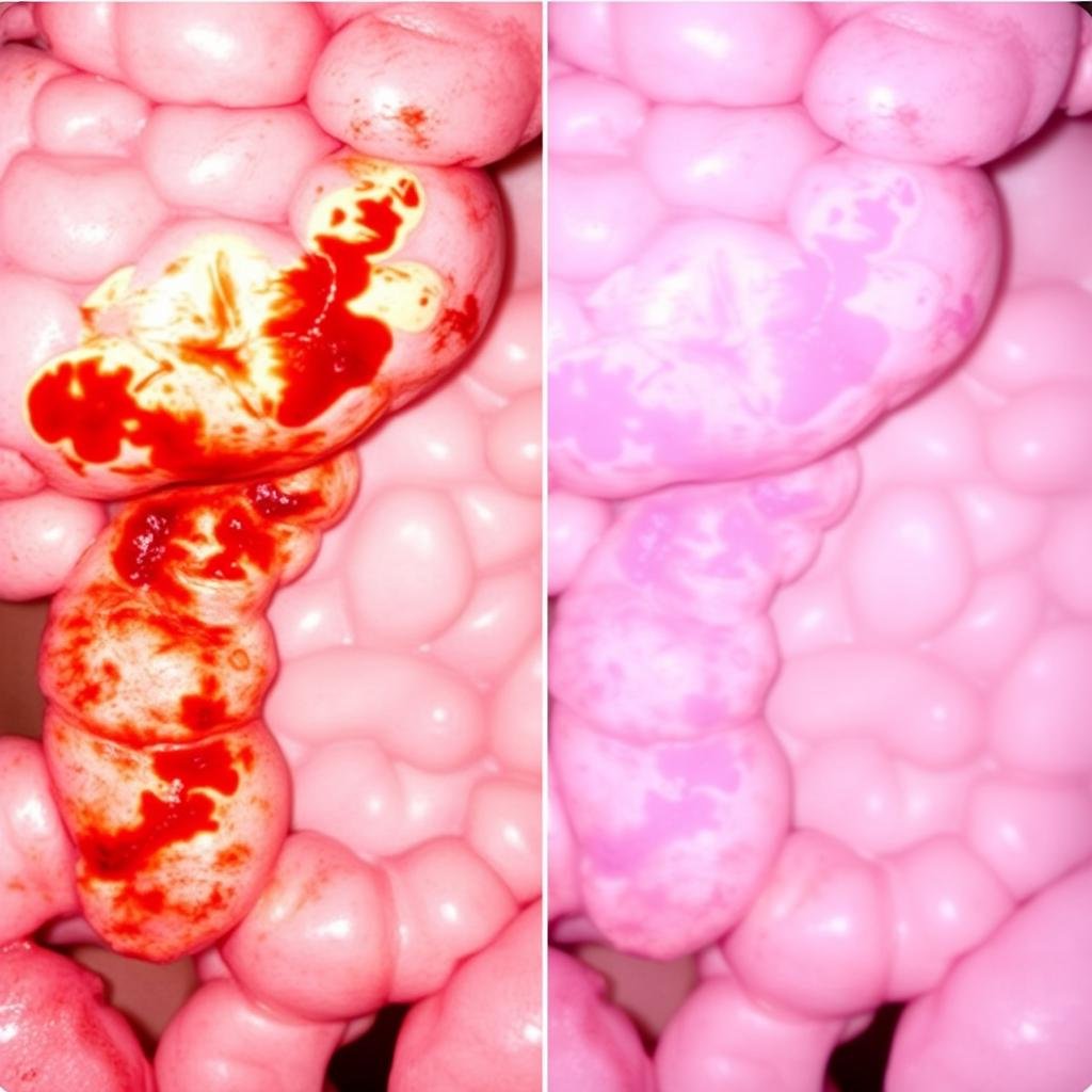 Comparison of inflamed vs. healthy tissue