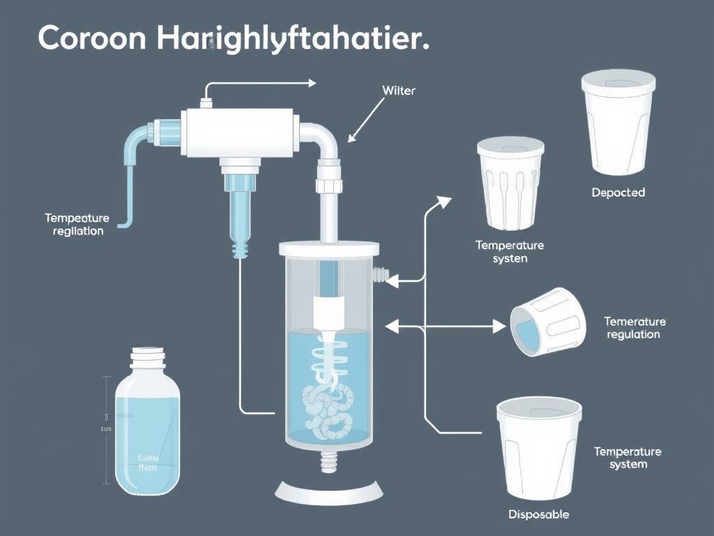 Diagram showing how a Colon Hydrotherapy Machine works with water flow system