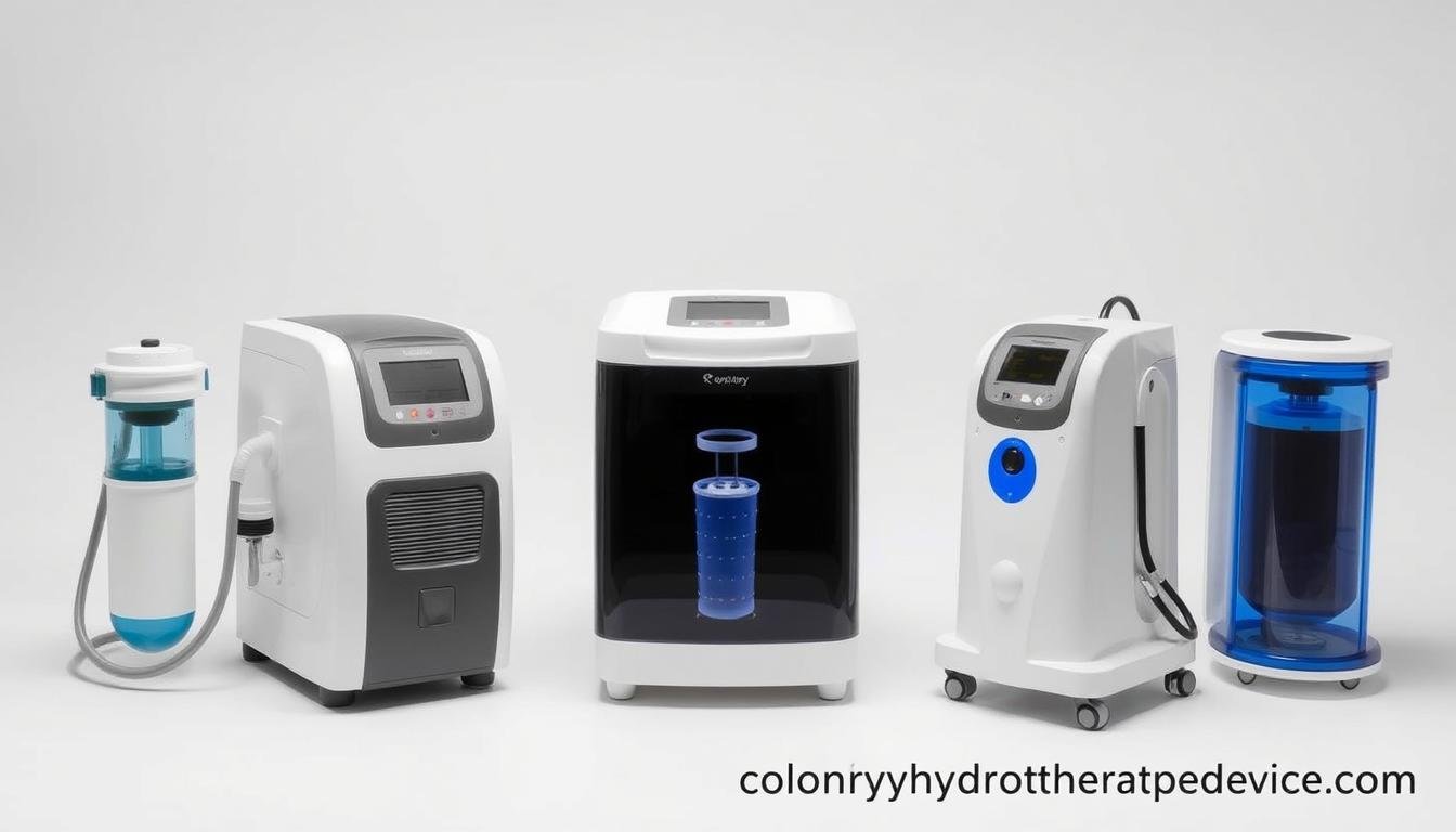 Different models of colon hydrotherapy machines with varying features