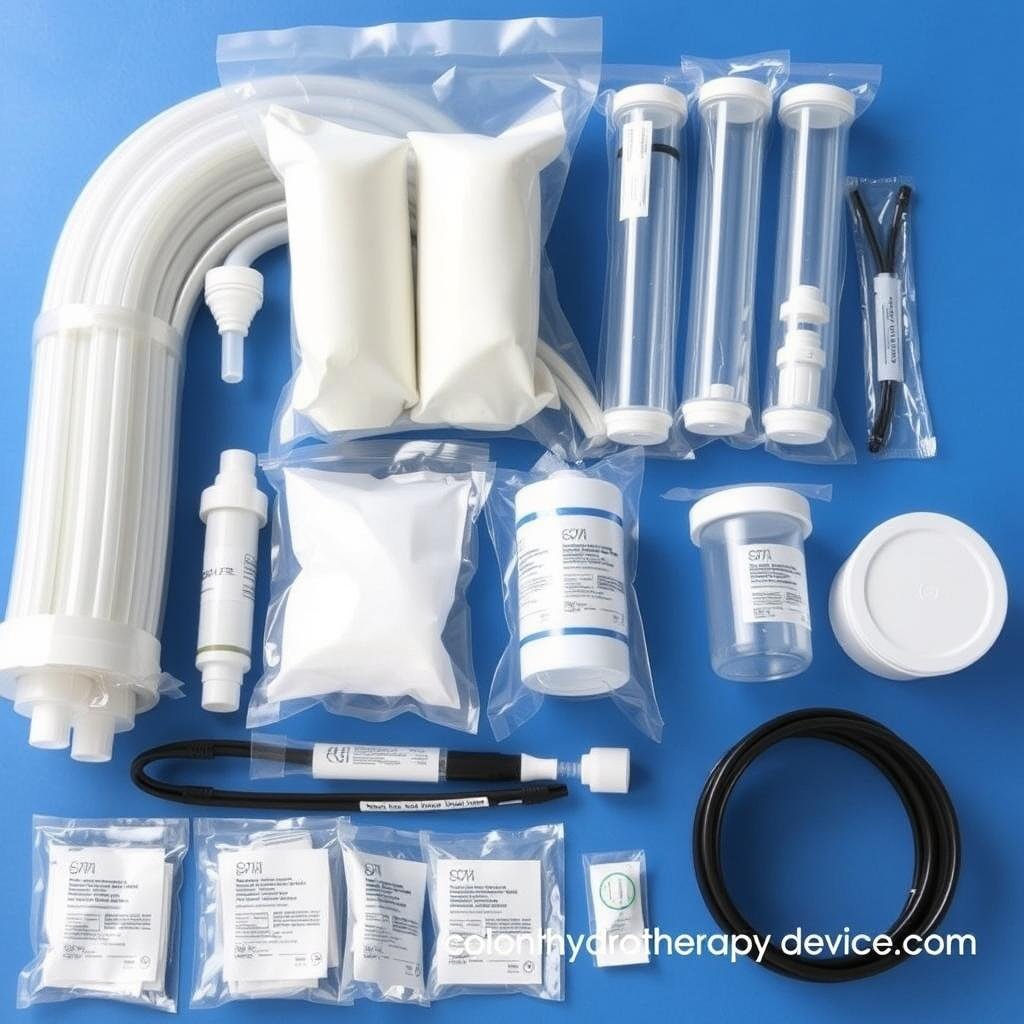 Disposable components and hygiene system for colon hydrotherapy Disposable components and hygiene system for colon hydrotherapy