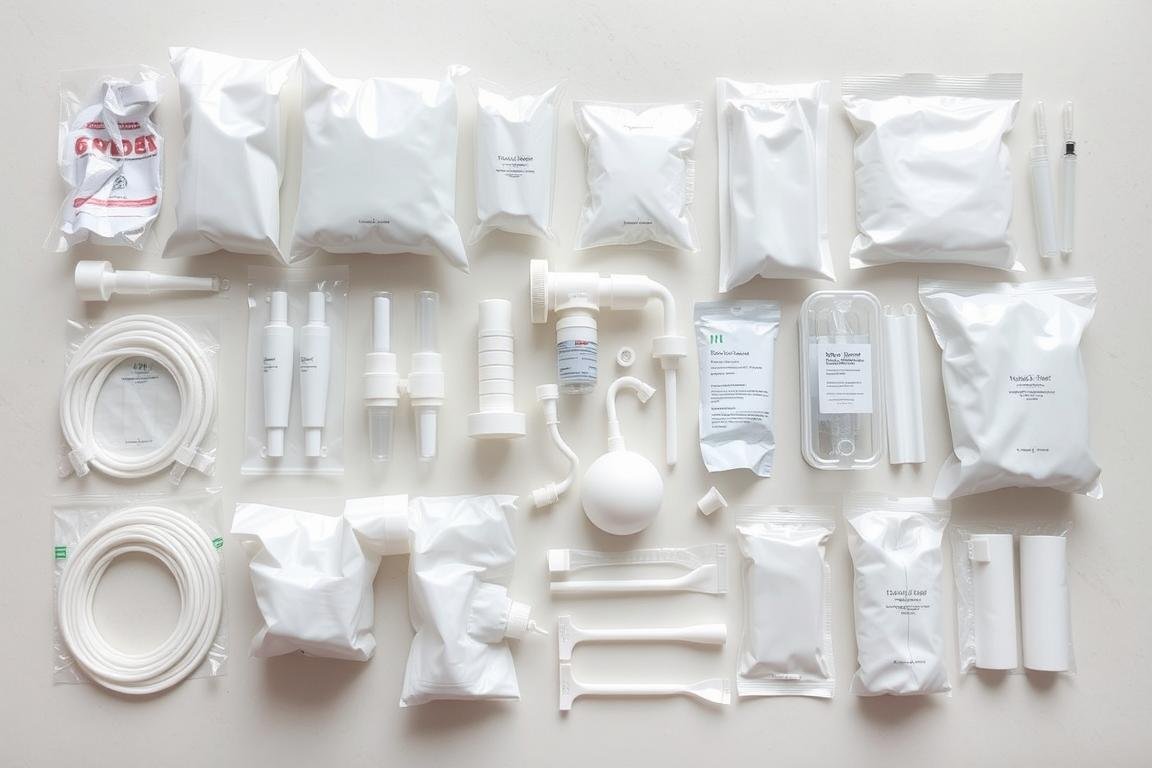 Disposable components used with colon hydrotherapy machines