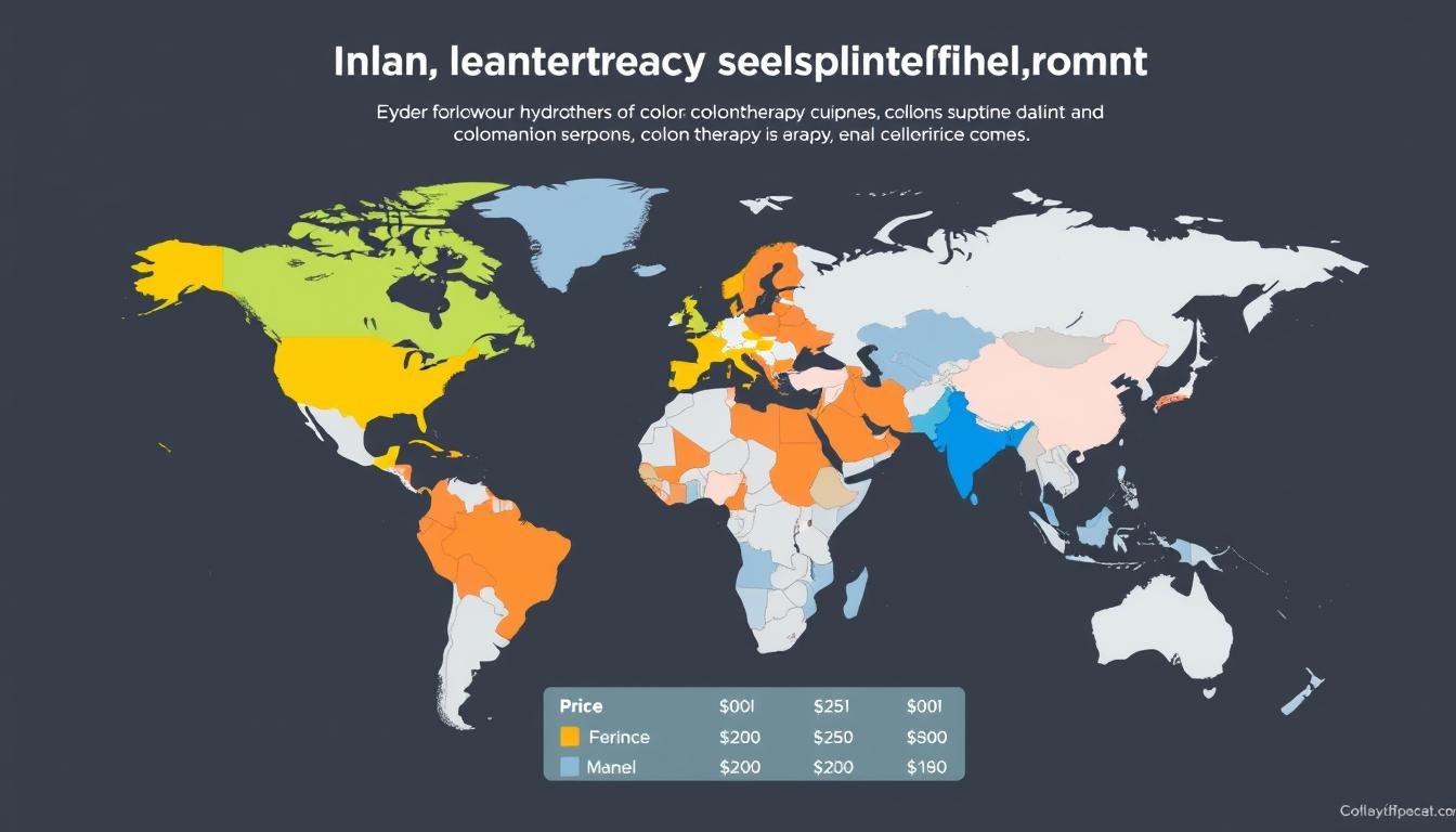 Global map showing price variations for colon hydrotherapy equipment by region
