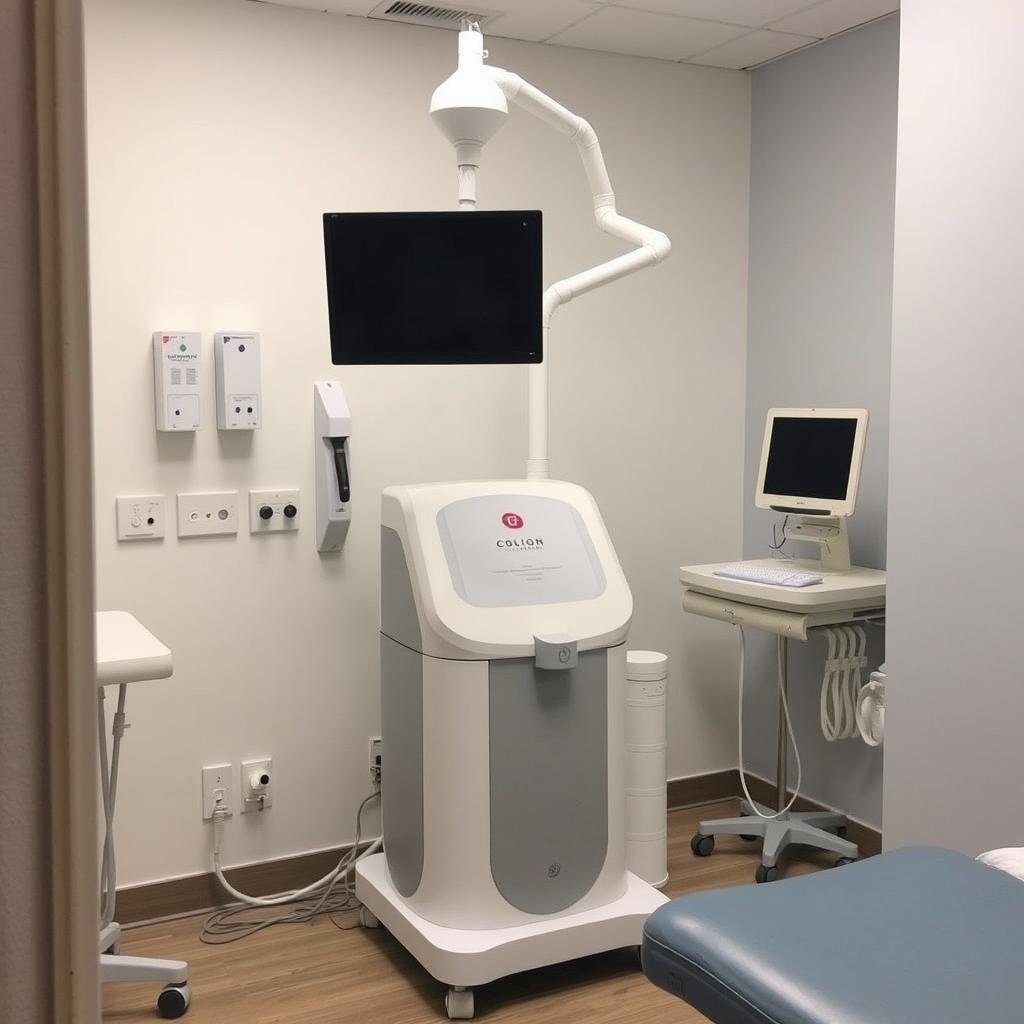 Medical clinic with Colon Hydrotherapy Machine in treatment room Medical clinic with Colon Hydrotherapy Machine in treatment room