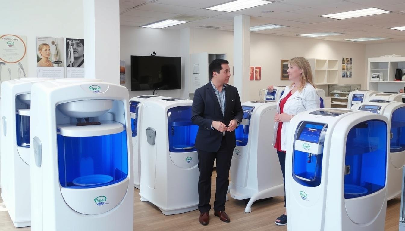 Medical equipment showroom featuring Colon Hydrotherapy Machines