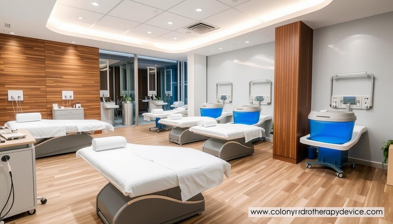 Modern colon hydrotherapy clinic with multiple treatment rooms