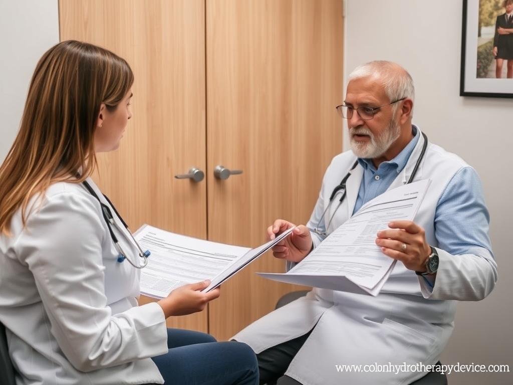 Patient consultation showing treatment progress documentation Patient consultation showing treatment progress documentation
