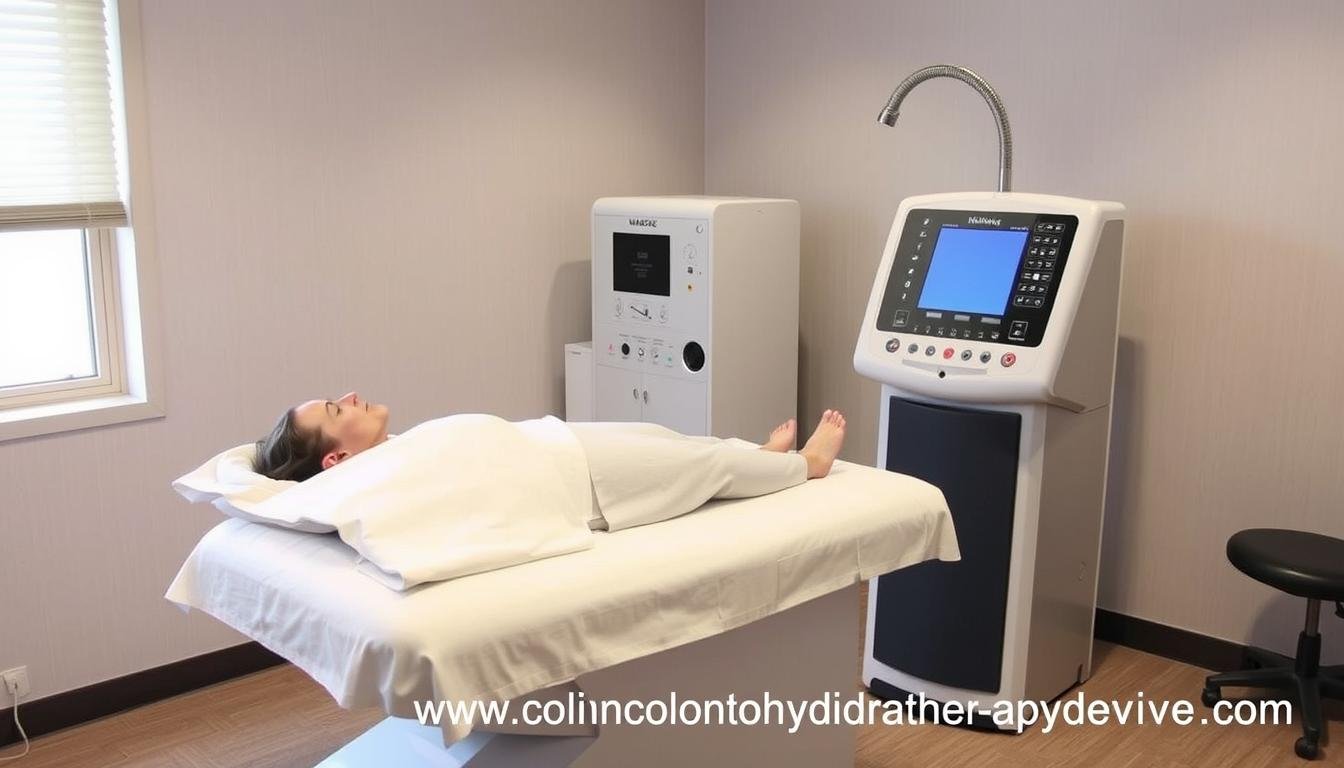 Patient receiving treatment with MAIKONG Colon Hydrotherapy Machine