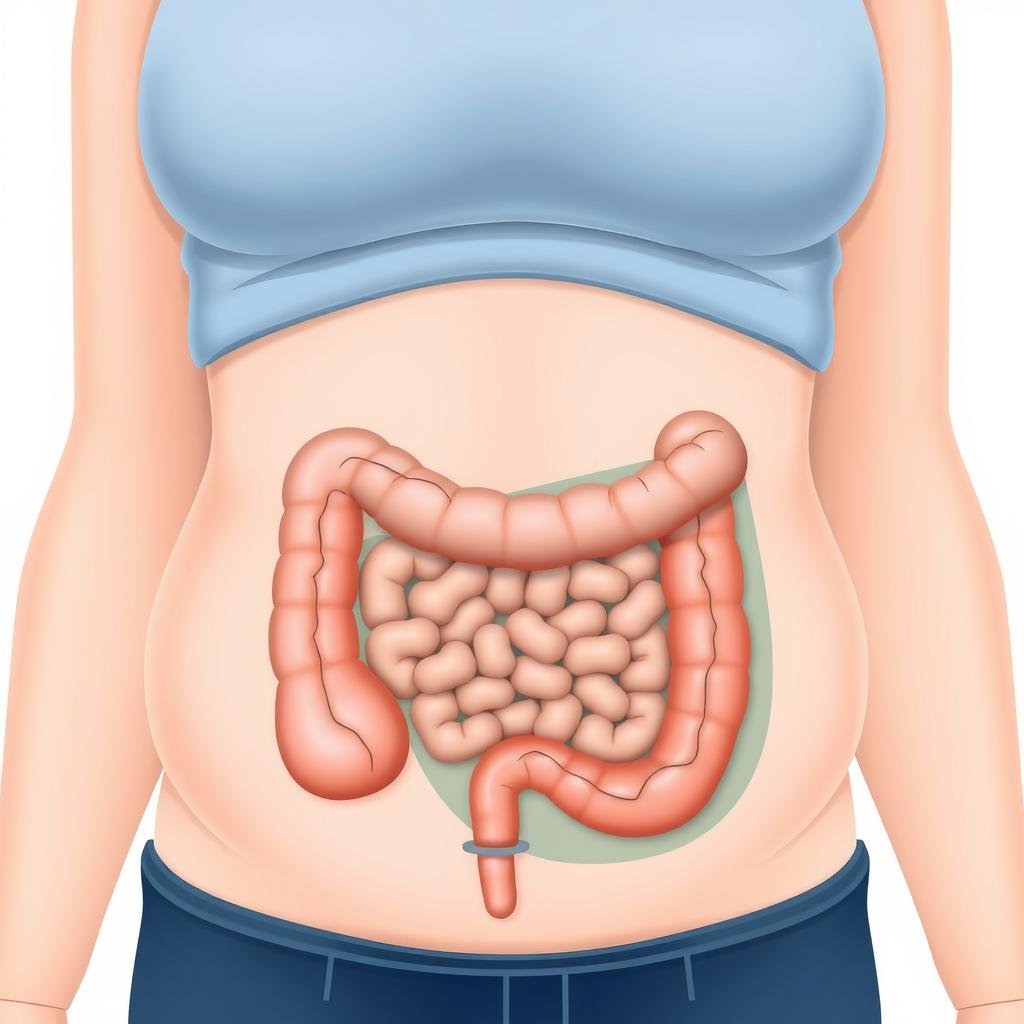 Person experiencing bloating and digestive discomfort