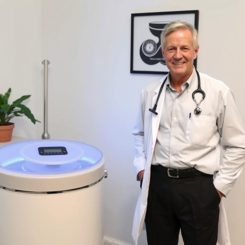 Portrait of a naturopathic doctor with MAIKONG equipment