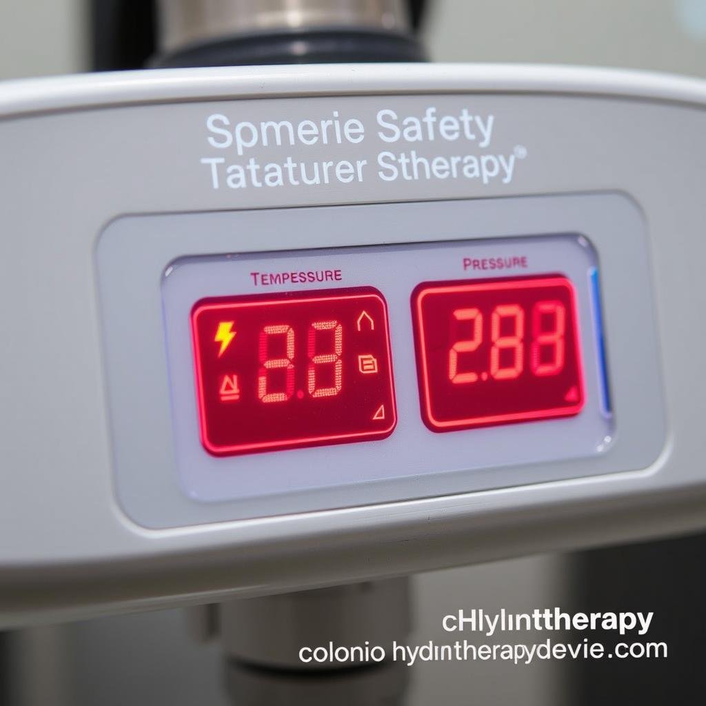 Safety monitoring system on a colon hydrotherapy machine Safety monitoring system on a colon hydrotherapy machine