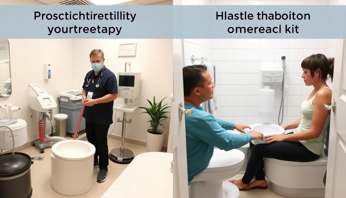 Side-by-side comparison of professional treatment vs home kit usage Side-by-side comparison of professional treatment vs home kit usage