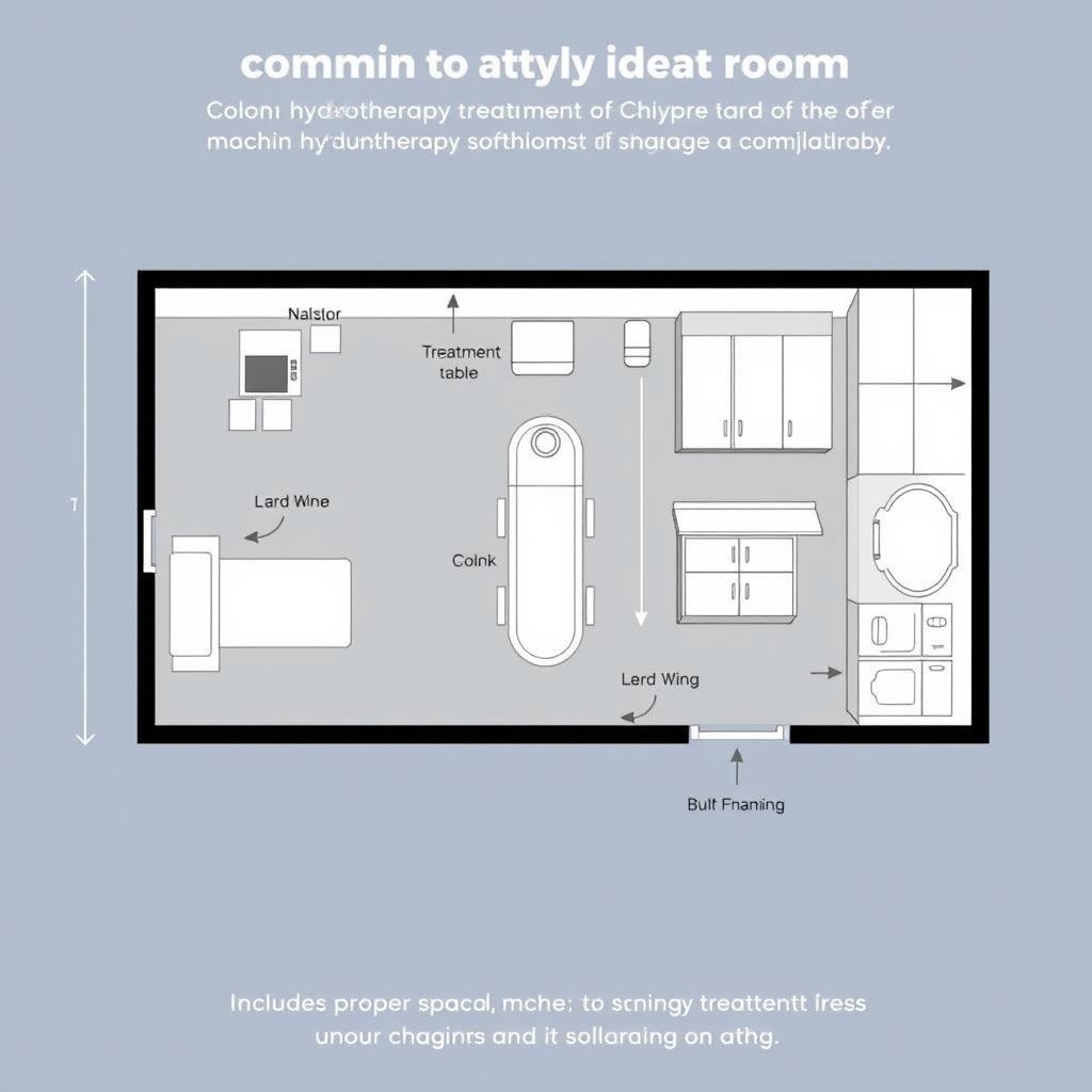 Floor plan showing ideal room layout for Colon Hydrotherapy Machine installation